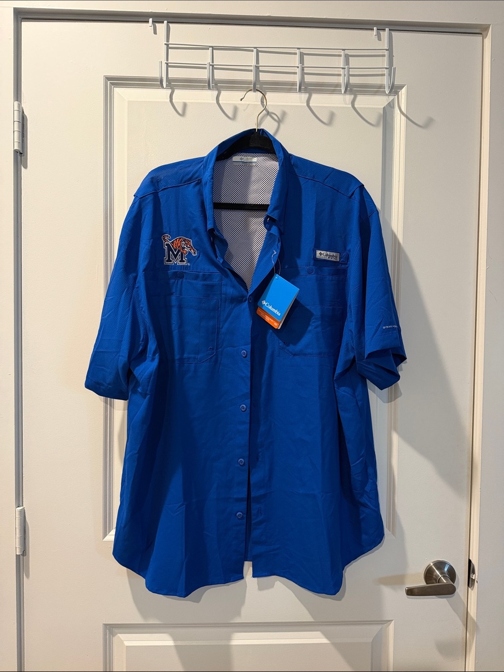 NWT Memphis Columbia Men’s Royal Blue Short Sleeve Fishing Shirt